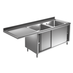 Prismafood Spülmaschinen Spülschrank 2,0m-2 Becken  Rechts L50xB40xT25cm STD