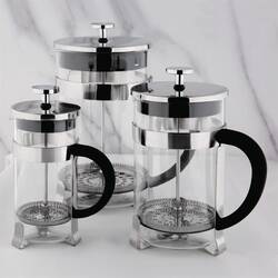 Olympia French Press Edelstahl und Glas 80cl