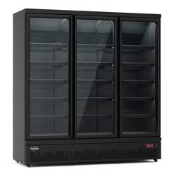 CombiSteel Tiefkühlschrank 3 Glastüren Schwarz Jde-1530f Bl