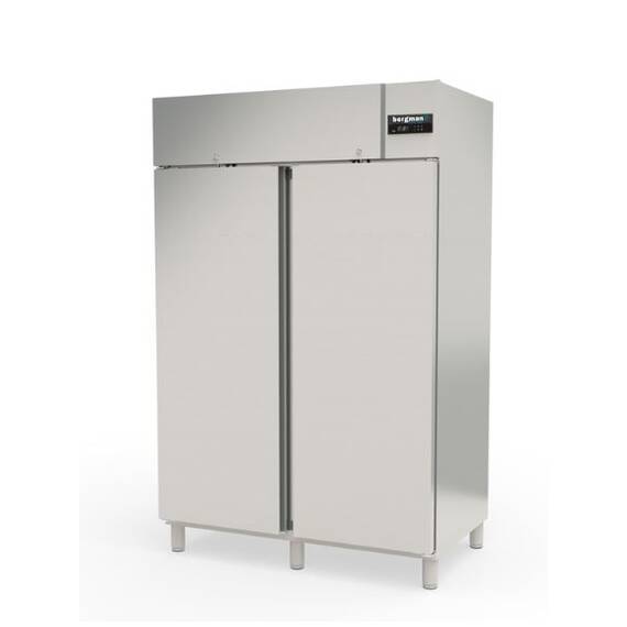 Bergman Profi-Line 1400 Gastro Edelstahl Kühlschrank - 2-türig GN 2/1