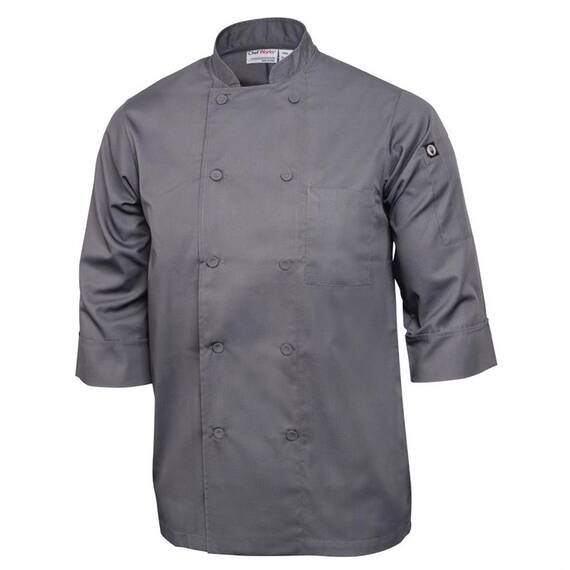 Chef Works Unisex Kochjacke grau XS, Kleidergröße: XS, Farbe: Grau