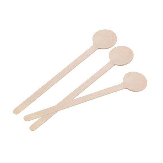 Fiesta Compostable biologisch abbaubare Cocktailrührer aus Holz 10cm (100 Stück)