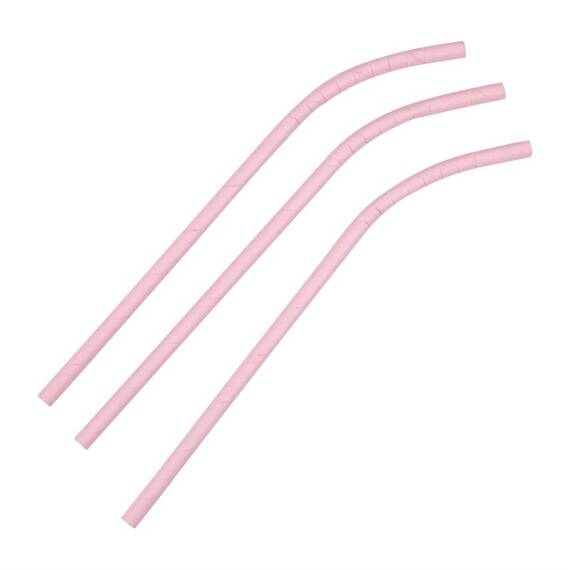 Fiesta Compostable kompostierbare flexible Papierstrohhalme rosa (250 Stück)