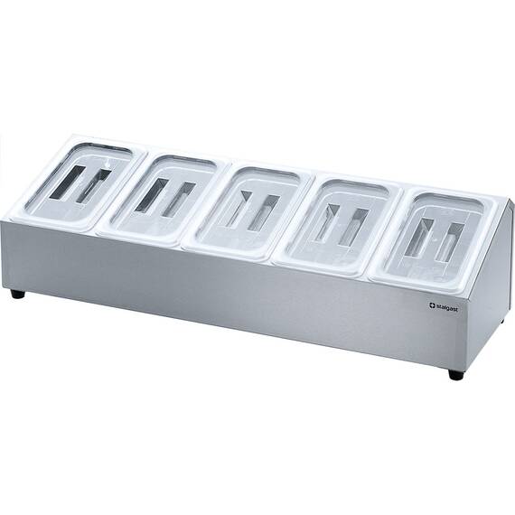 Stalgast Edelstahl Ständer für Gastronormbehälter - 5 x GN 1/4 (150 mm)